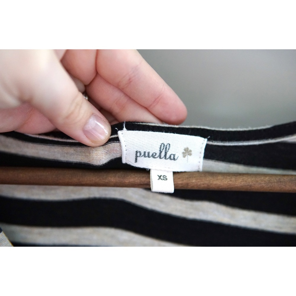 Puella Striped Black/Cream Maxi Dress XS - Picture 4 of 8